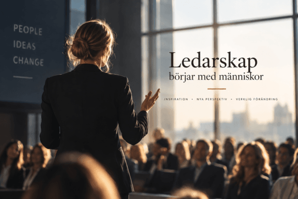 Föreläsare inom ledarskap framför publik